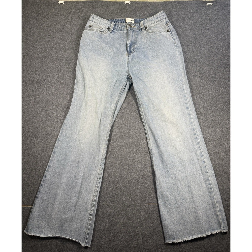 Amuse Society Gallagher Wide Leg Raw Hem Jeans Light Wash Size 27